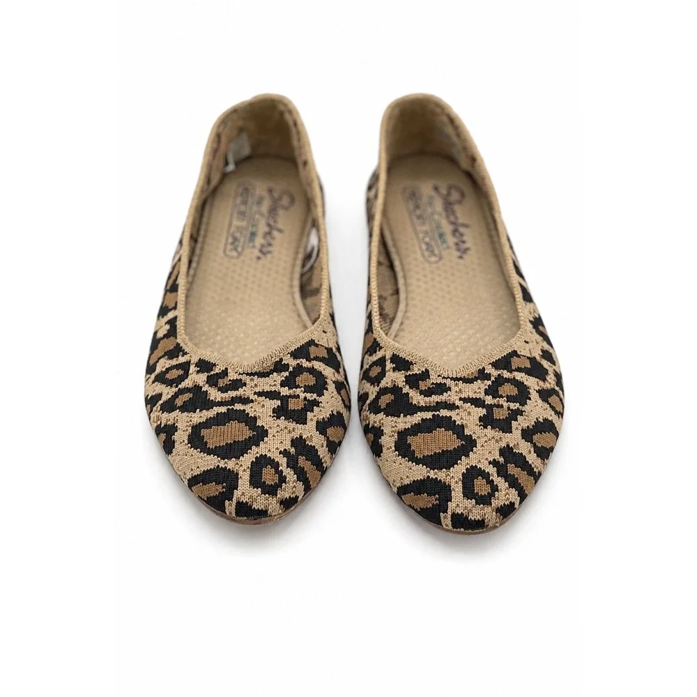 Skechers Cleo Claw-Some Women's Size 7 Leopard Print Slip-On Ballet Flats 44886